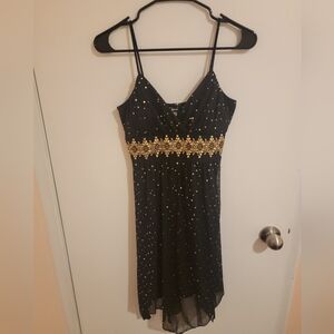 Taboo Asymetrical Dress Womens Medium Whimsigoth Fairycore Witchy Prom Beads 80s